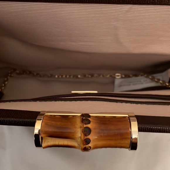 NEW Ann Taylor brown leather purse with gold chain. - Picture 3 of 12